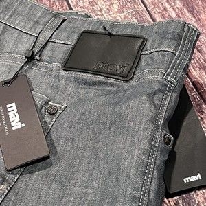 Mavi Jeans Matt Relaxed Fit Straight‎ Leg Light Gray Stretch Denim Size 48X30